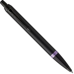Parker® IM Ballpoint Pen, Medium Point, 0.7 mm, Satin Black/Amethyst Purple Barrel, Blue Ink