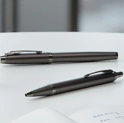 Parker® IM Ballpoint Pen, Medium Point, 0.7 mm, Gunmetal Barrel, Blue Ink