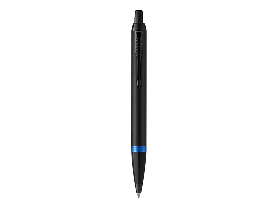 Parker® IM Ballpoint Pen, Medium Point, 0.7 mm, Satin Black/Marine Blue Barrel, Blue Ink