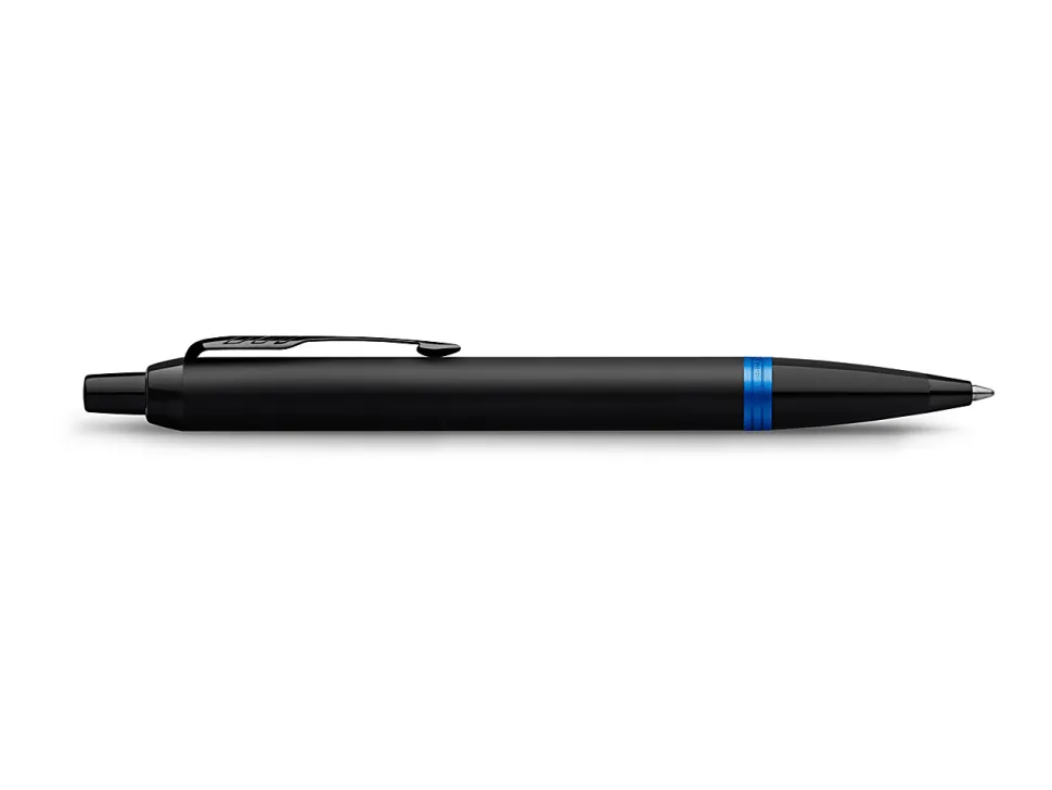 Parker® IM Ballpoint Pen, Medium Point, 0.7 mm, Satin Black/Marine Blue Barrel, Blue Ink