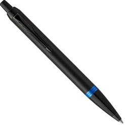 Parker® IM Ballpoint Pen, Medium Point, 0.7 mm, Satin Black/Marine Blue Barrel, Blue Ink