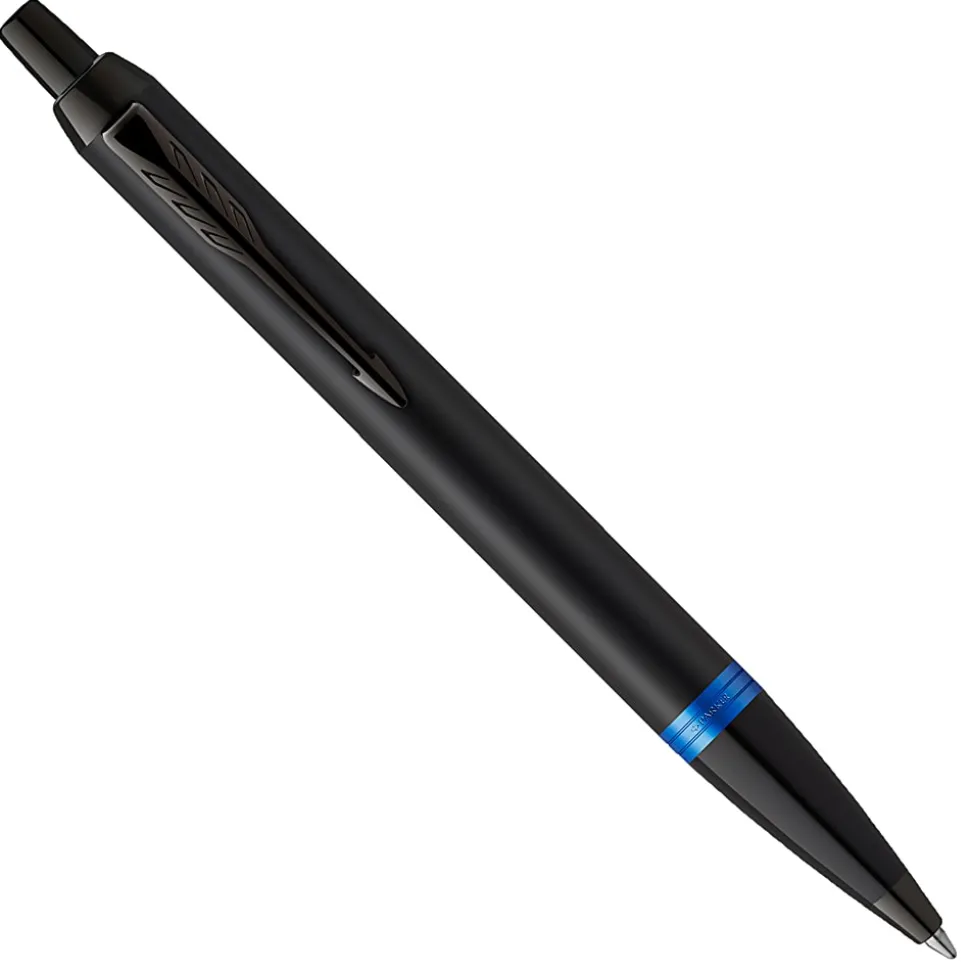 Parker® IM Ballpoint Pen, Medium Point, 0.7 mm, Satin Black/Marine Blue Barrel, Blue Ink