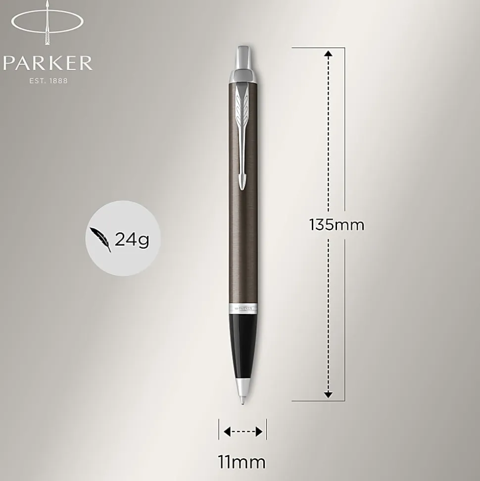 Parker® IM Ballpoint Pen, Medium Point, 0.7 mm, Dark Espresso Barrel, Blue Ink
