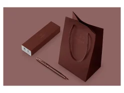 Parker IM Monochrome Fountain Pen, Burgundy Finish and Trims, Medium Point, Blue Ink, Gift Box