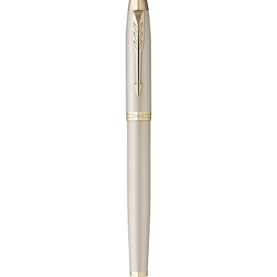Parker IM Monochrome Fountain Pen, Champagne Finish and Trims, Medium Point, Blue Ink, Gift Box