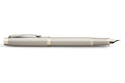 Parker IM Monochrome Fountain Pen, Champagne Finish and Trims, Medium Point, Blue Ink, Gift Box