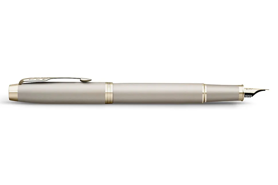Parker IM Monochrome Fountain Pen, Champagne Finish and Trims, Medium Point, Blue Ink, Gift Box