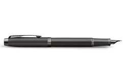 Parker IM Monochrome Fountain Pen, Blue Ink, Gun Metal Finish and Trims, Medium Point, Gift Box