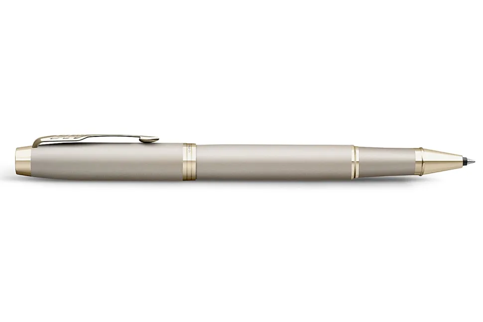 Parker IM Monochrome RollerBall® Pen, Champagne Finish and Trims, Fine Point, Black Ink, Gift Box