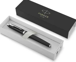 Parker® IM Rollerball Pen, Fine Point, 0.5 mm, Matte Black/Chrome Barrel, Black Ink