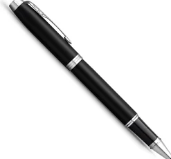 Parker® IM Rollerball Pen, Fine Point, 0.5 mm, Matte Black/Chrome Barrel, Black Ink