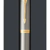 Parker® IM Rollerball Pen, Fine Point, 0.5 mm, Black/Gold Barrel, Black Ink
