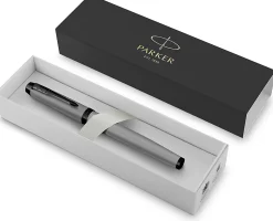 Parker® IM Rollerball Pen, Fine Point, 0.5 mm, Matte Gray Barrel, Black Ink