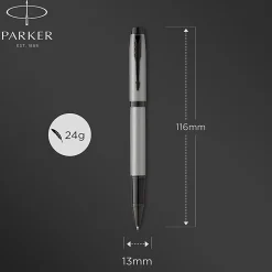 Parker® IM Rollerball Pen, Fine Point, 0.5 mm, Matte Gray Barrel, Black Ink
