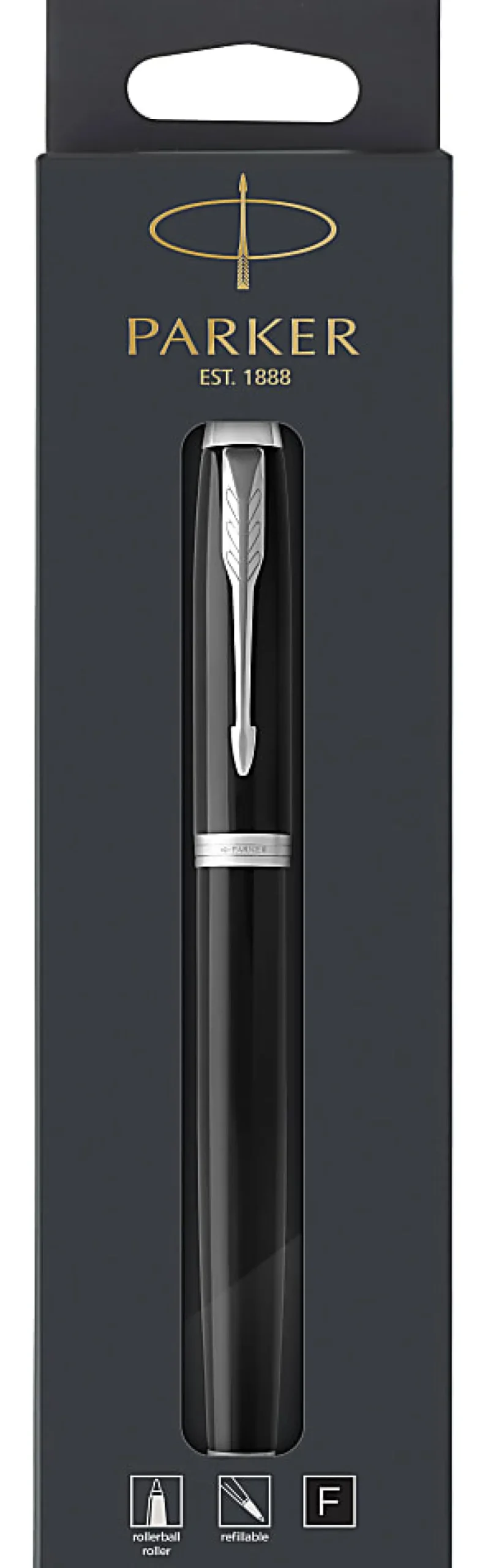 Parker® IM Rollerball Pen, Fine Point, 0.5 mm, Black/Chrome Barrel, Black Ink