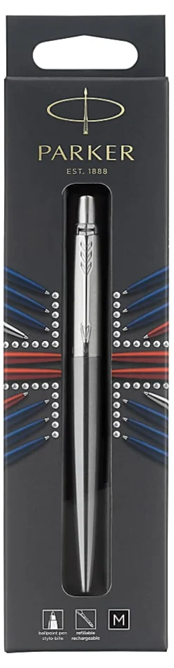 Parker® Jotter Ballpoint Pen, Medium Point, 0.7 mm, Stainless Steel Barrel, Black Ink