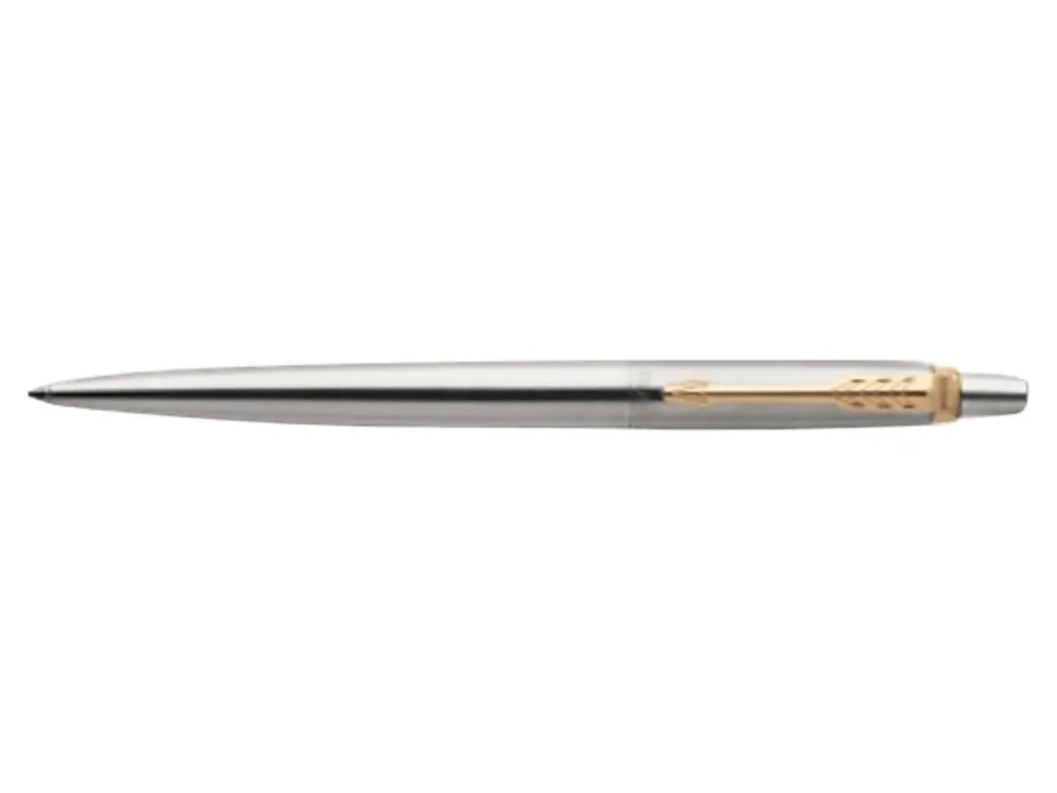 Parker® Jotter Ballpoint Pen, Medium Point, 0.7 mm, Silver/Gold Tone Barrel, Blue Ink