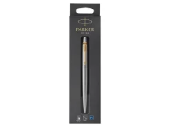 Parker® Jotter Ballpoint Pen, Medium Point, 0.7 mm, Silver/Gold Tone Barrel, Blue Ink