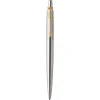 Parker Jotter Duo Gift Set with Ballpoint Pen & Fountain Pen, Stainless Steel with Gold Trim, Blue Ink Refill & Cartridges, Gift Box