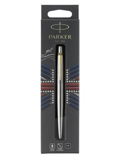 Parker® Jotter Gel Pen, Medium Point, 0.7 mm, Stainless-Steel/Gold Barrel, Black Ink