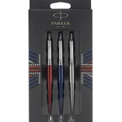 Parker® Jotter London Trio Discovery Set, Medium Point, 0.7 mm, Assorted Barrel, Assorted Ink, Set Of 3