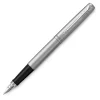 Parker® Jotter Stainless-Steel Fountain Pen, Medium Point, Silver Barrel, Blue Ink