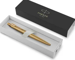 ParkerĀ® Jotter XL Ballpoint Pen, Medium Point, 0.7 mm, Monochrome Matte Gold Barrel, Blue Ink