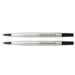 Parker® Rollerball Pen Refill, Medium Point, 0.7 mm, Black, Pack Of 2