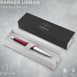 Parker® Urban Ballpoint Pen, Medium Point, 0.7 mm, Vibrant Magenta Barrel, Blue Ink