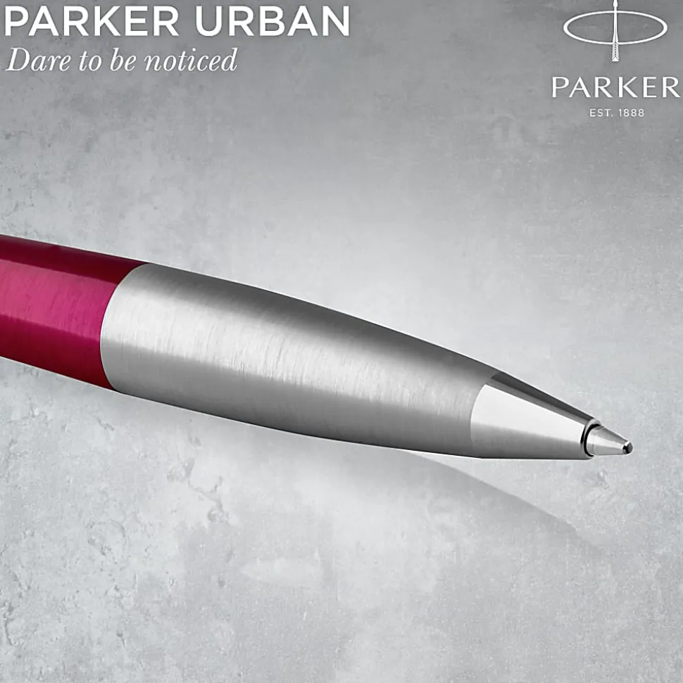 Parker® Urban Ballpoint Pen, Medium Point, 0.7 mm, Vibrant Magenta Barrel, Blue Ink