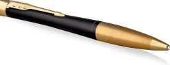 Parker® Urban Ballpoint Pen, Medium Point, 0.7 mm, Matte Black/Gold Barrel, Blue Ink