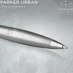 Parker® Urban Twist Ballpoint Pen, 1 mm, Medium Point, Metro Metallic With Chrome Trim, Black Ink
