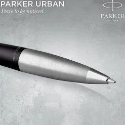 ParkerĀ® Urban Twist Ballpoint Pen, Medium Point, 1 mm, Muted Black Barrel, Black Ink