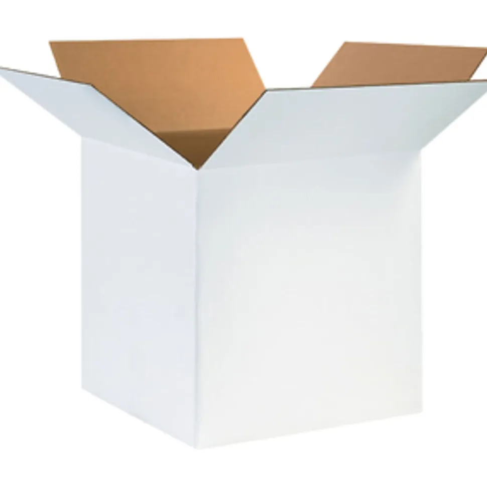 Partners Brand Brand Corrugated Boxes 24" x 24" x 24", White, Bundle of 10