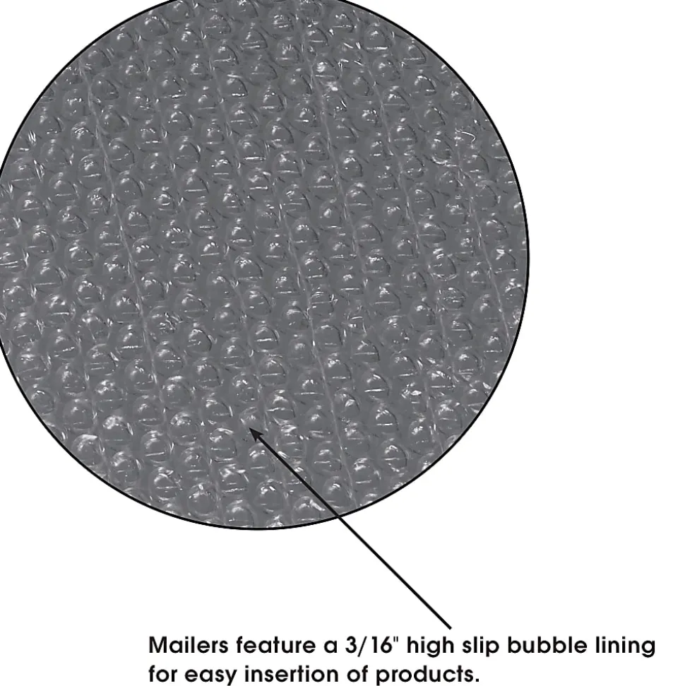 Partners Brand Bubble-Lined Poly Mailers, 6 1/2" x 10", White, Box Of 250
