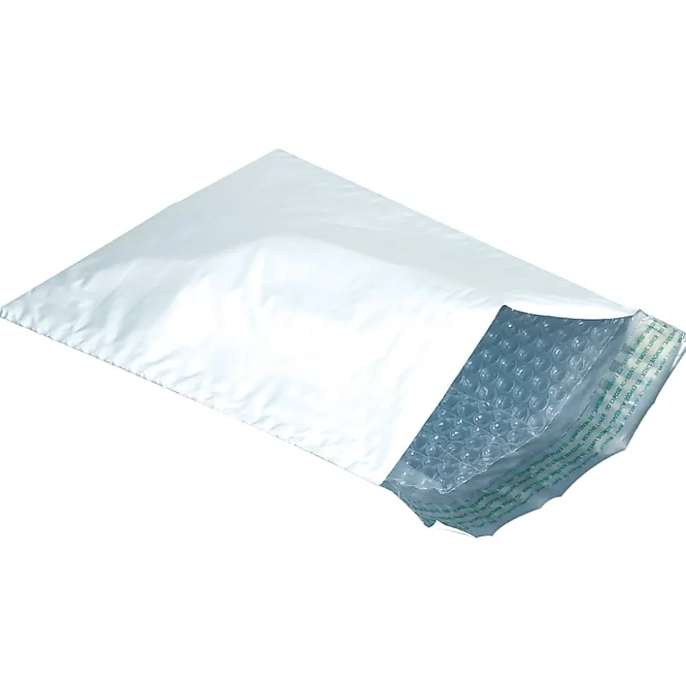 Partners Brand Bubble-Lined Poly Mailers, 14 1/4" x 20", White, Box Of 25