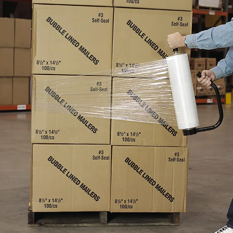 Partners Brand Cast Clear Hand Stretch Film, 90 Gauge, 15" x 1500', Pack Of 4