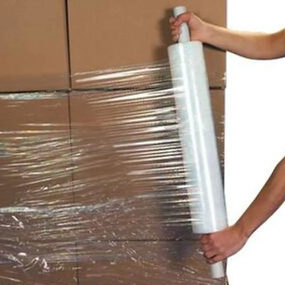Partners Brand Cast Hand Stretch Film With Extended Cores, 90 Gauge, 15" x 1000', Pack Of 4
