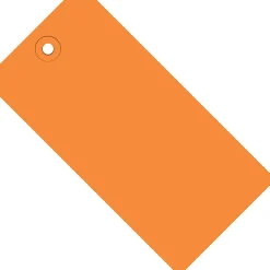 Partners Brand Color Shipping Tags, #4, 4 1/4" x 2 1/8", Orange, Box Of 1,000