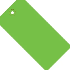 Partners Brand Color Shipping Tags, #5, 4 3/4" x 2 3/8", Green, Box Of 1,000