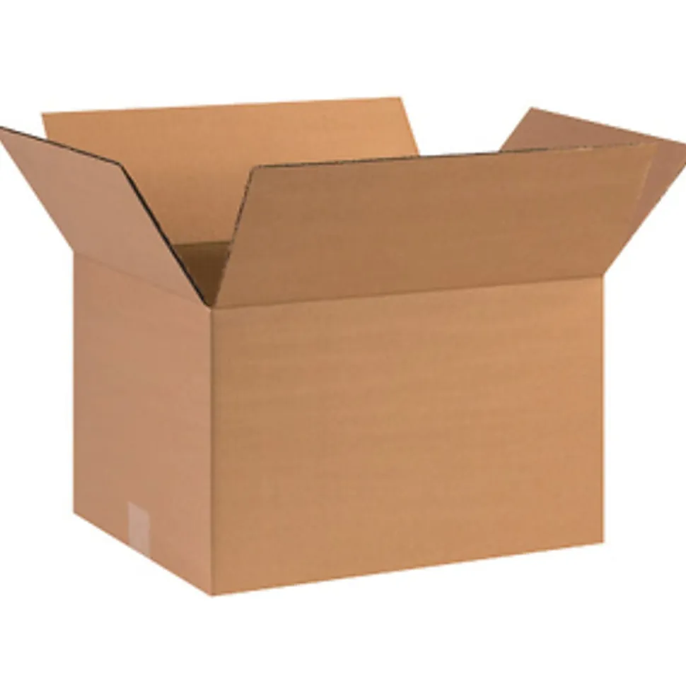 Partners Brand Corrugated Boxes, 16" x 12" x 10", Kraft, Pack Of 25