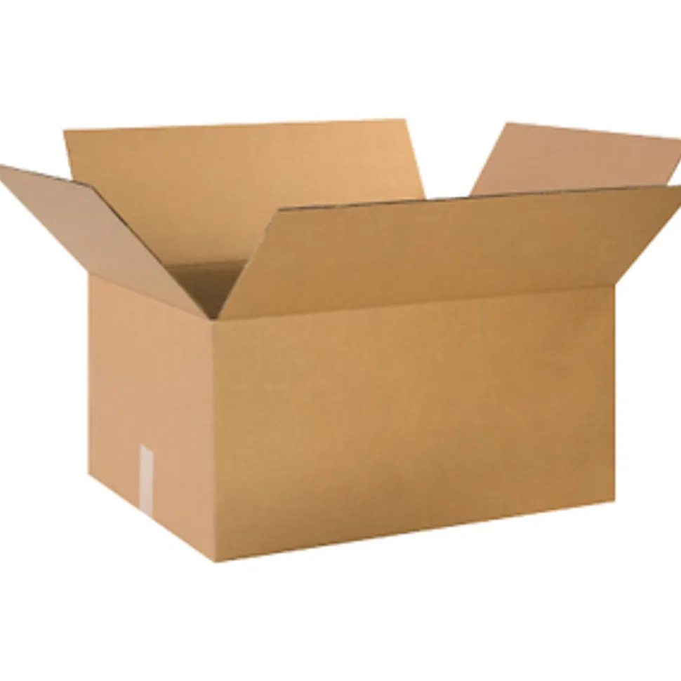 Partners Brand Corrugated Boxes, 24" x 18" x 12", Kraft, Pack Of 10