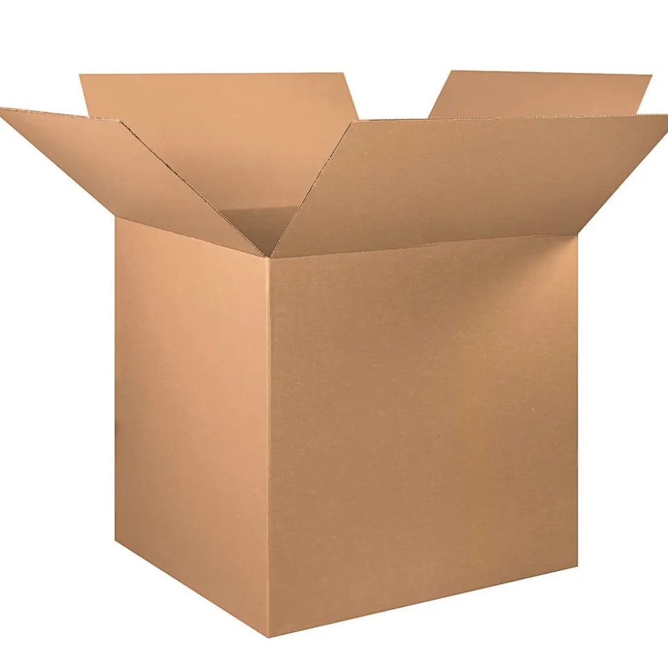 Partners Brand Corrugated Cube Boxes, 36"L x 36"W x 36"H, Kraft, Pack Of 5