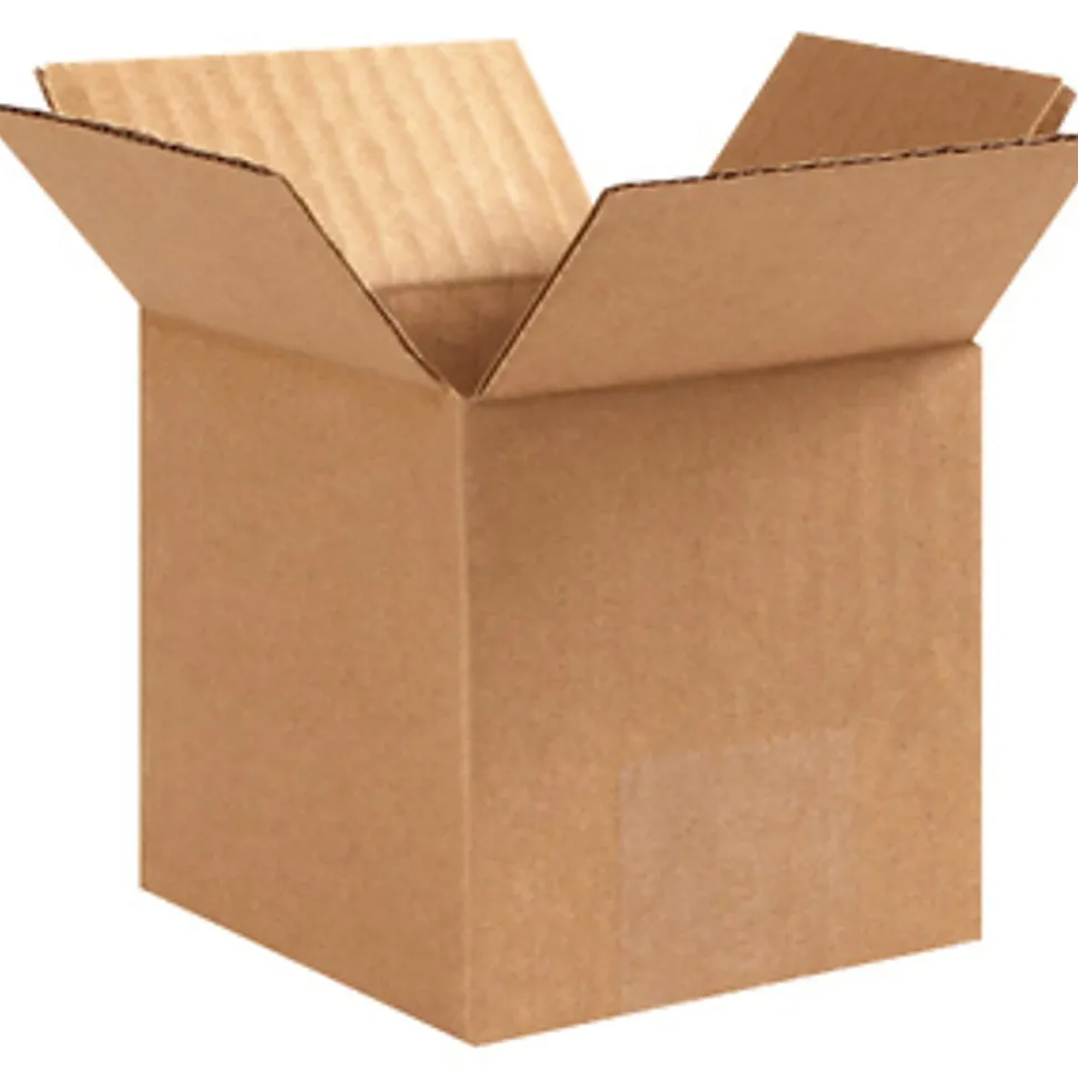 Partners Brand Corrugated Cube Boxes, 4" x 4" x 4", Kraft, Pack Of 25