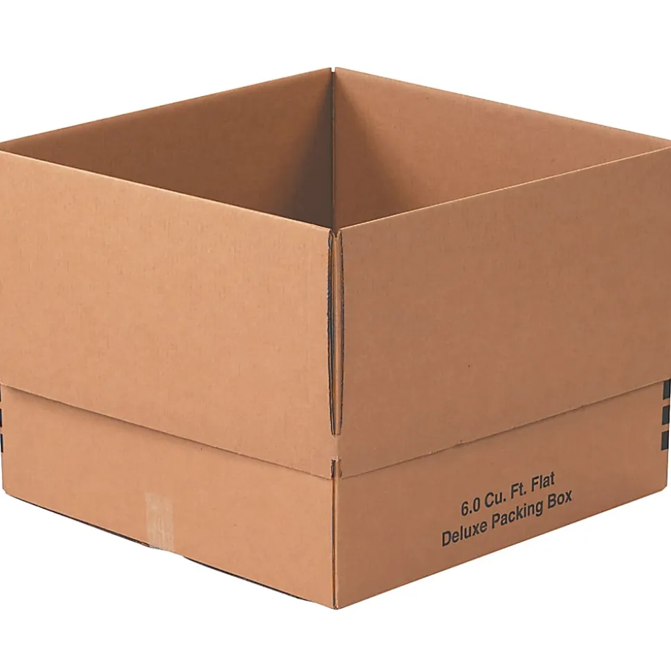Partners Brand Corrugated Deluxe Moving Boxes, 24" x 24" x 18", Kraft, Pack Of 10