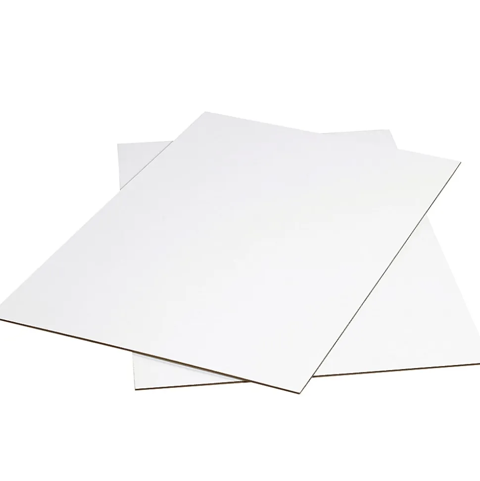 Partners Brand Corrugated Sheets, 40" x 30", White, Pack Of 5