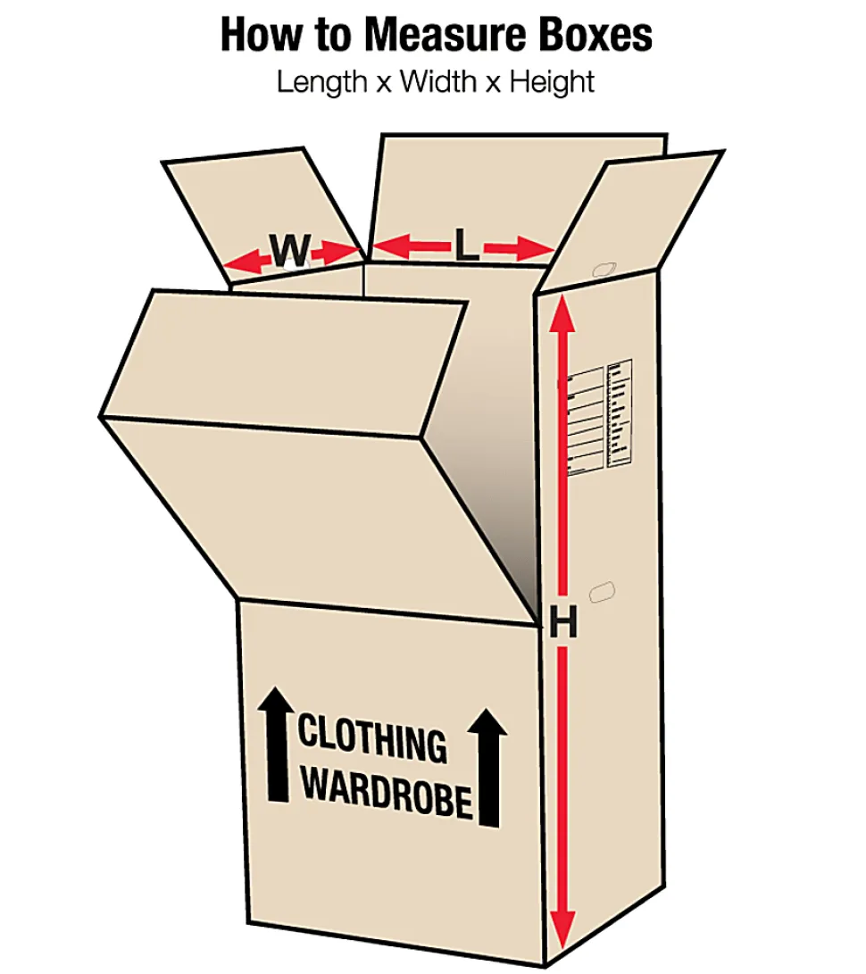 Partners Brand Corrugated Wardrobe Moving Boxes, 24" x 20" x 46", Kraft Pack Of 5