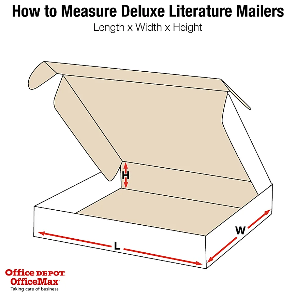 Partners Brand Deluxe Literature Mailers, 11 1/8" x 8 3/4" x 3", White, Pack Of 50
