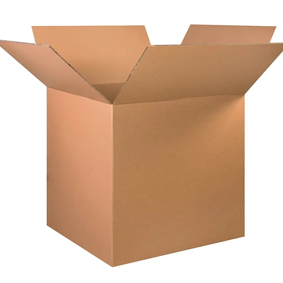 Partners Brand Double-Wall Heavy-Duty Corrugated Cartons, 32" x 32" x 32", Kraft, Box Of 5