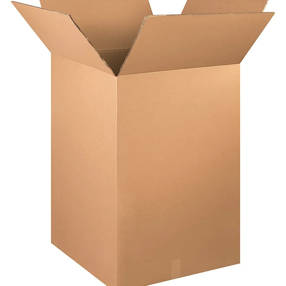 Partners Brand Double-Wall Heavy-Duty Corrugated Cartons, 24" x 24" x 48", Kraft, Box Of 5